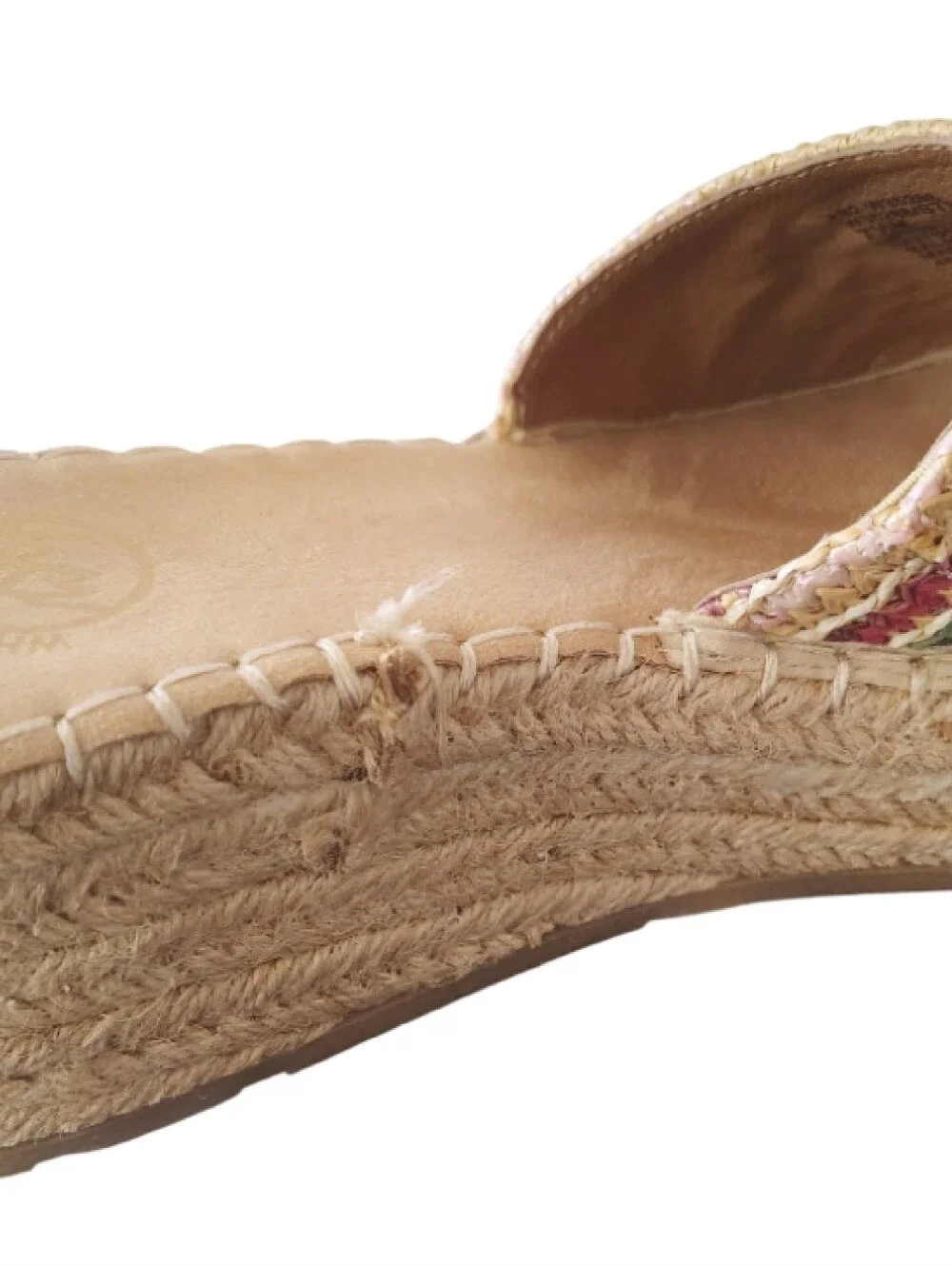 White‎ Mountain Multicolor Stitch Espadrille Wedge Sandals 7.5 NWT Resortwear